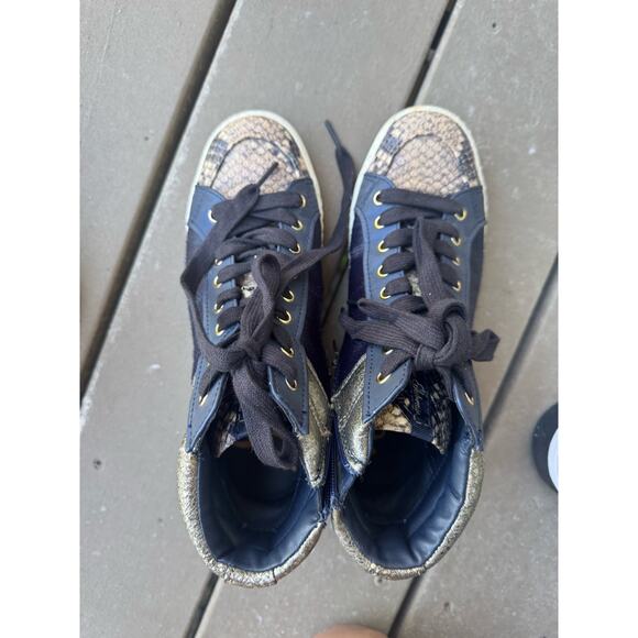 Sam Edelman High Top Multi-Texture Leather Sneakers - Picture 3 of 8